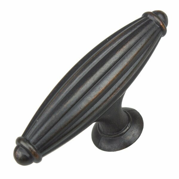 2-1/2 in. Oil Rubbed Bronze Fluted Cabinet T-Knob - 4047-ORB, 5PK, Gliderite Hardware, Mfr#: 4047-ORB-5